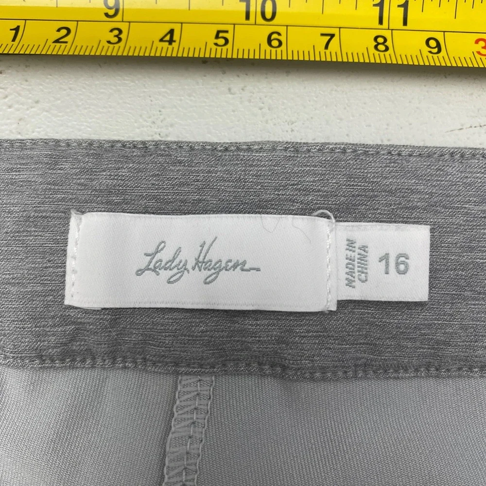 Lady Hagen Golf Skort Womens 16 Gray Stripe Active Athletic Skirt Tennis Preppy